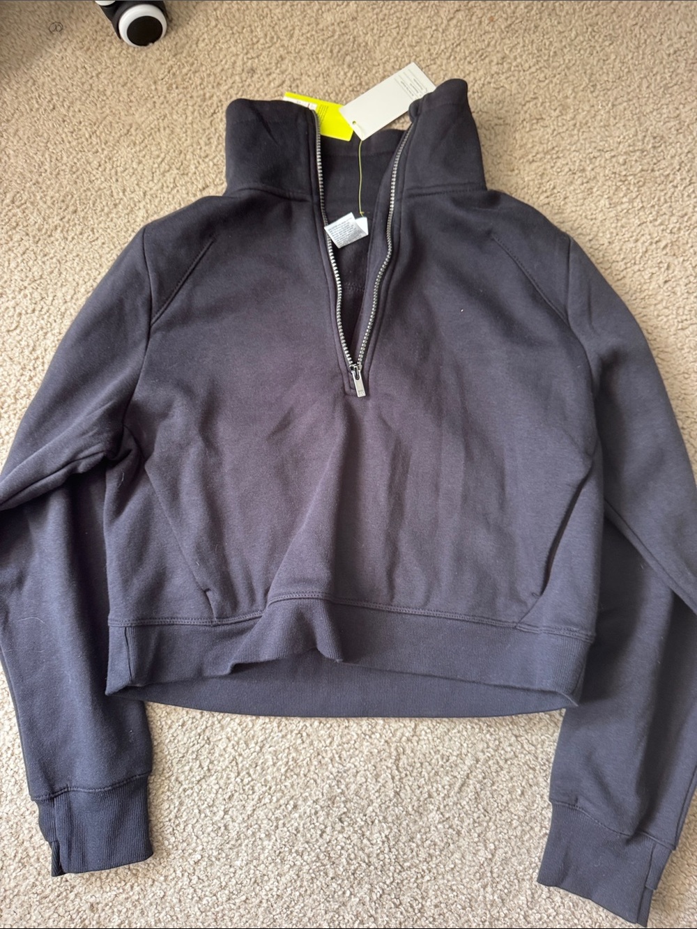 all in motion Black Half-Zip Cowl Pullover Sweater